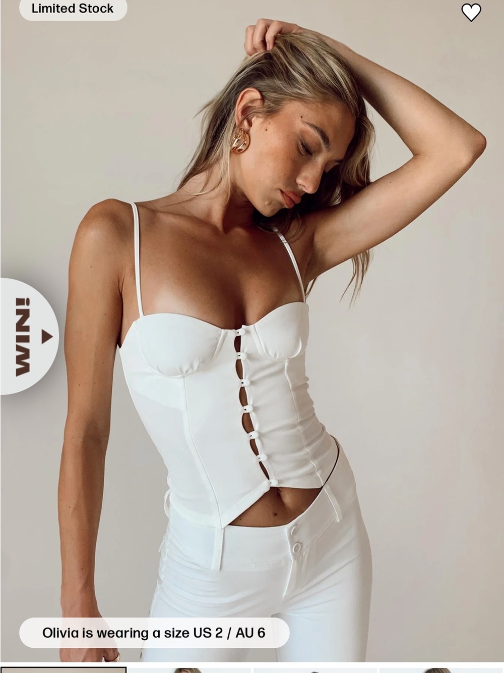 Princess Polly White Button Bustier Archette Corset